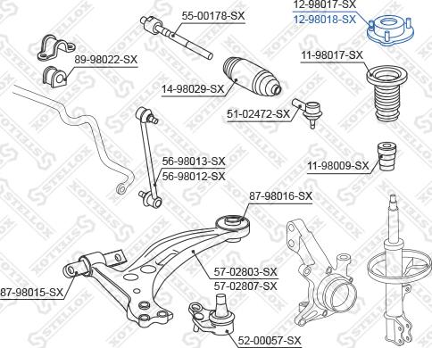 Stellox 12-98018-SX - Üst Strut Montajı furqanavto.az