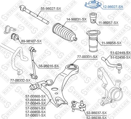 Stellox 12-98027-SX - Üst Strut Montajı furqanavto.az