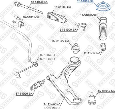 Stellox 12-51014-SX - Üst Strut Montajı furqanavto.az