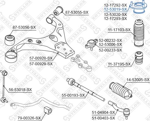 Stellox 12-53019-SX - Üst Strut Montajı furqanavto.az