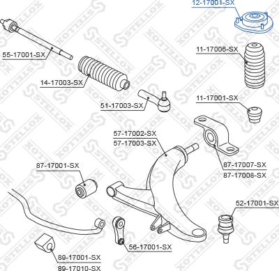 Stellox 12-17001-SX - Üst Strut Montajı furqanavto.az