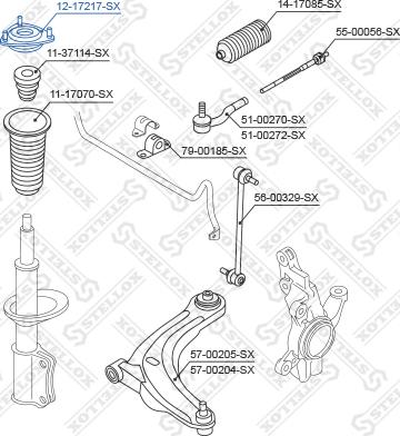 Stellox 12-17217-SX - Üst Strut Montajı furqanavto.az