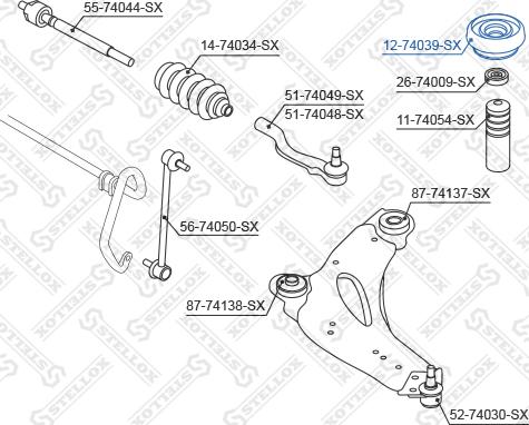 Stellox 12-74039-SX - Üst Strut Montajı furqanavto.az