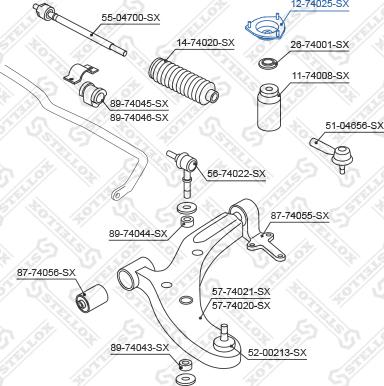 Stellox 12-74025-SX - Üst Strut Montajı furqanavto.az