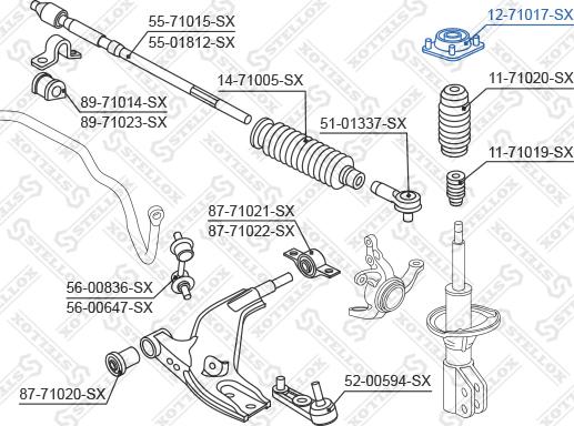 Stellox 12-71017-SX - Üst Strut Montajı furqanavto.az