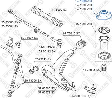 Stellox 12-73007-SX - Üst Strut Montajı furqanavto.az