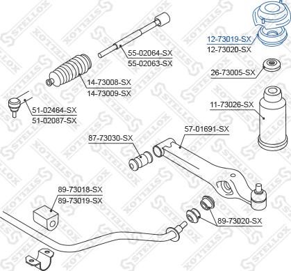 Stellox 12-73019-SX - Üst Strut Montajı furqanavto.az