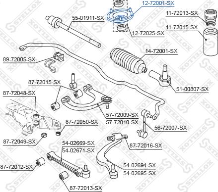 Stellox 12-72001-SX - Üst Strut Montajı furqanavto.az