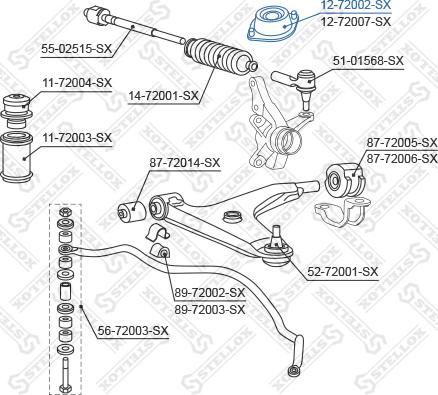 Stellox 12-72002-SX - Üst Strut Montajı furqanavto.az