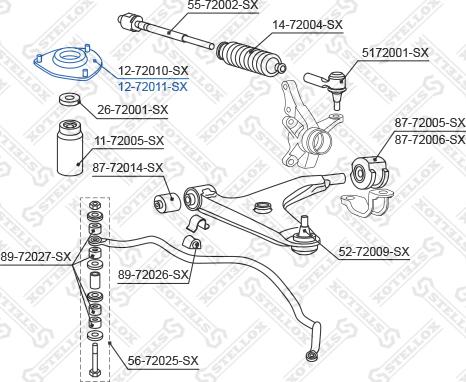 Stellox 12-72011-SX - Üst Strut Montajı furqanavto.az