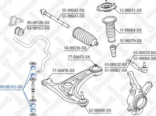 Stellox 89-98162-SX - Dəstək kol, stabilizator furqanavto.az