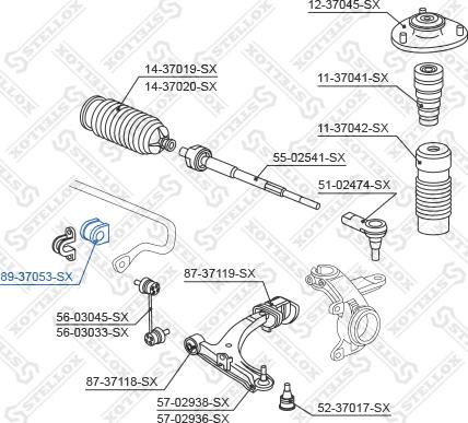 Stellox 89-37053-SX - Dəstək kol, stabilizator furqanavto.az