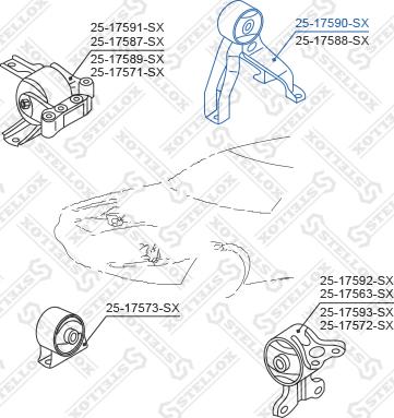 Stellox 25-17590-SX - Tutacaq, mühərrik montajı furqanavto.az