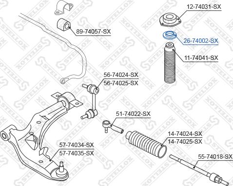 Stellox 26-74002-SX - Yollanan podşipnik, asma dayaq dayağının montajı furqanavto.az