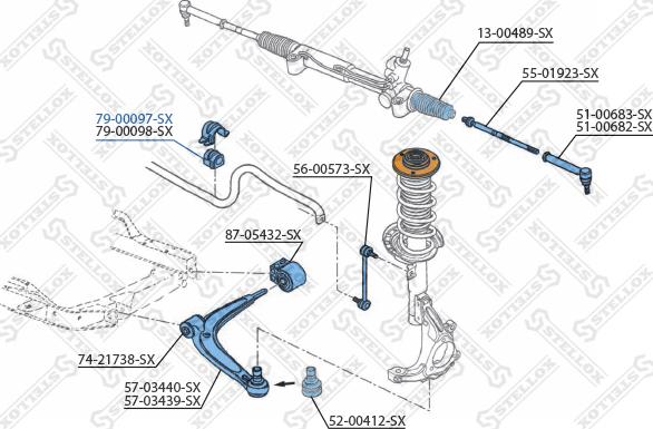 Stellox 79-00097-SX - Dəstək kol, stabilizator furqanavto.az