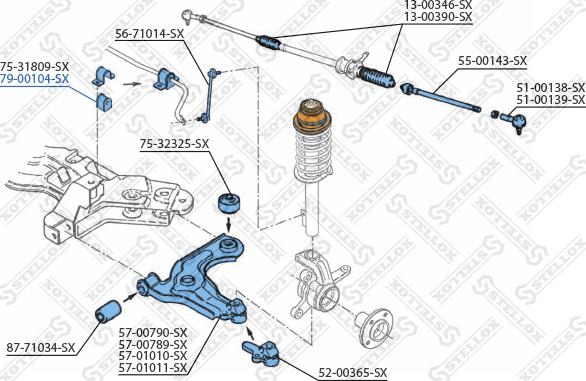 Stellox 79-00104-SX - Dəstək kol, stabilizator furqanavto.az