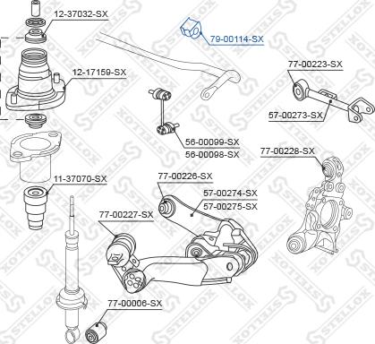 Stellox 79-00114-SX - Dəstək kol, stabilizator furqanavto.az