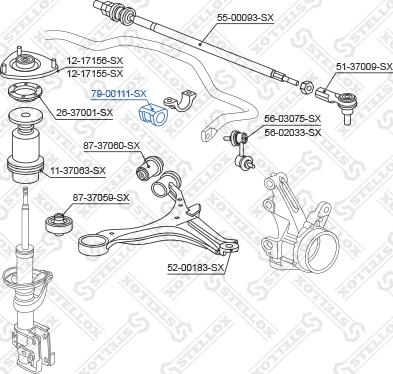 Stellox 79-00111-SX - Dəstək kol, stabilizator furqanavto.az