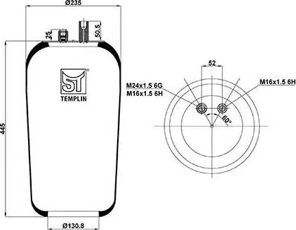 ST-Templin 04.060.6006.951 - Körük, pnevmatik asqı furqanavto.az