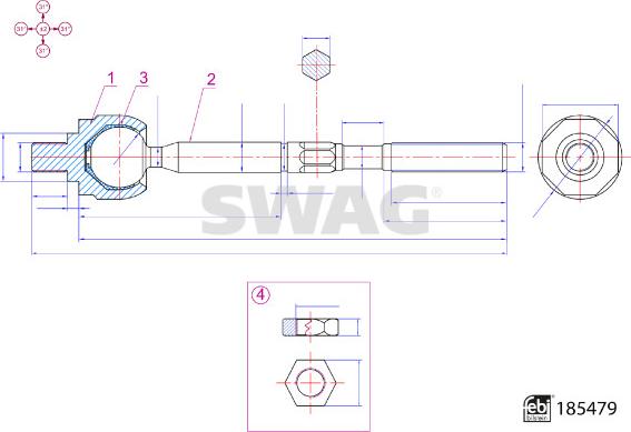 Swag 33 10 9941 - Daxili Bağlama Çubuğu, Ox Birləşməsi furqanavto.az