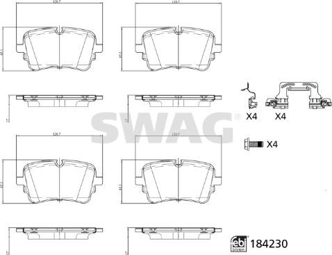 Swag 33 10 9320 - Əyləc altlığı dəsti, əyləc diski furqanavto.az