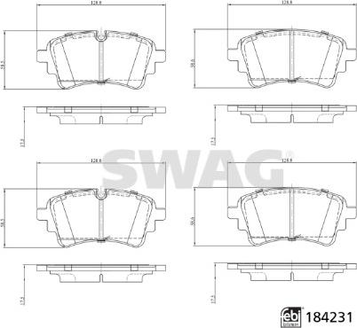 Swag 33 10 9321 - Əyləc altlığı dəsti, əyləc diski furqanavto.az