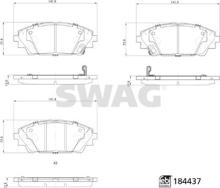 Swag 33 10 9371 - Əyləc altlığı dəsti, əyləc diski furqanavto.az