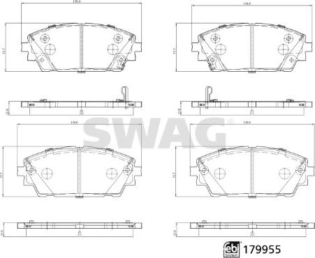 Swag 33 10 5574 - Əyləc altlığı dəsti, əyləc diski furqanavto.az