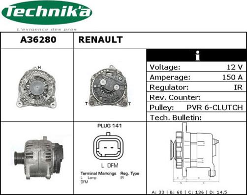 Technika A36280 - Alternator furqanavto.az