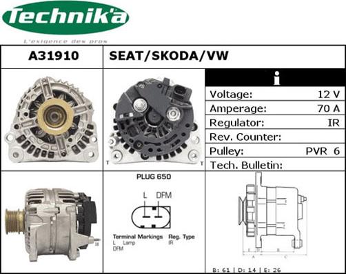 Technika A31910 - Alternator furqanavto.az