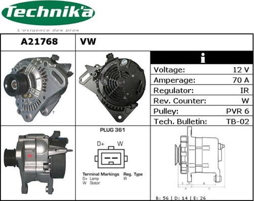 Technika A21768 - Alternator furqanavto.az