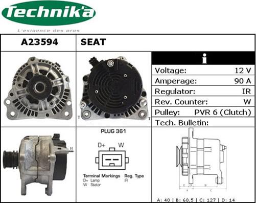 Technika A23594 - Alternator furqanavto.az