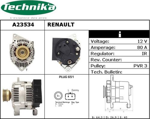 Technika A23534 - Alternator furqanavto.az