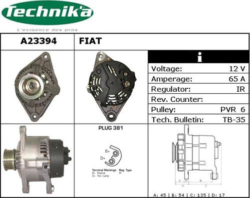 Technika A23394 - Alternator furqanavto.az