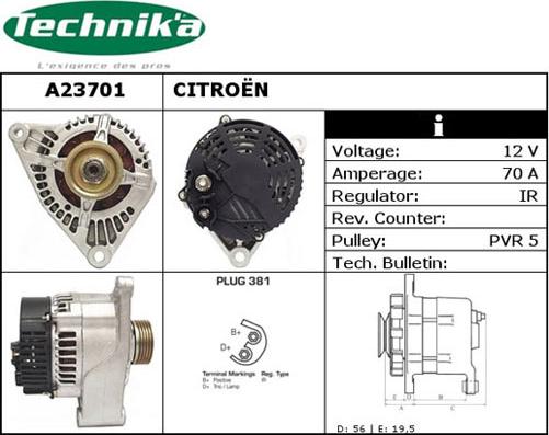 Technika A23701 - Alternator furqanavto.az