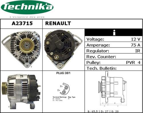 Technika A23715 - Alternator furqanavto.az