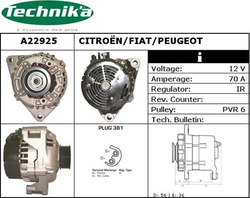 Technika A22925 - Alternator furqanavto.az