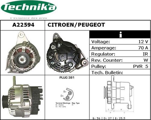 Technika A22594 - Alternator furqanavto.az