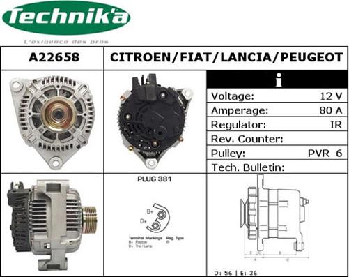 Technika A22658 - Alternator furqanavto.az