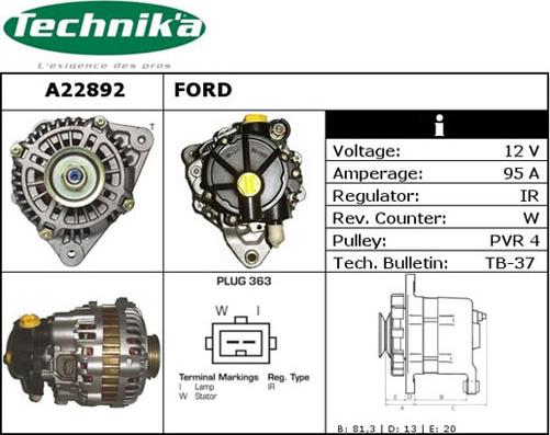 Technika A22892 - Alternator furqanavto.az