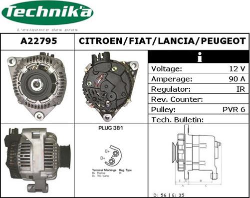 Technika A22795 - Alternator furqanavto.az