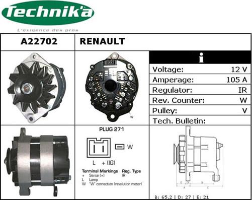 Technika A22702 - Alternator furqanavto.az