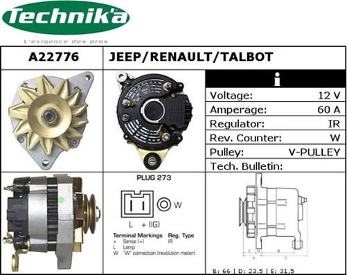 Technika A22776 - Alternator furqanavto.az