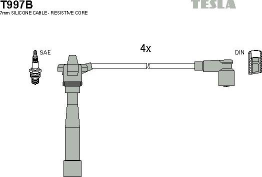 TESLA T997B - Alovlanma kabeli dəsti furqanavto.az