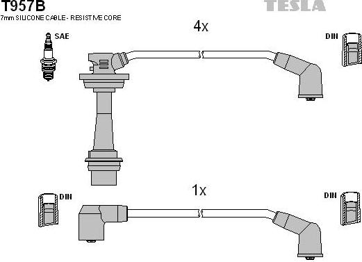 TESLA T957B - Alovlanma kabeli dəsti furqanavto.az