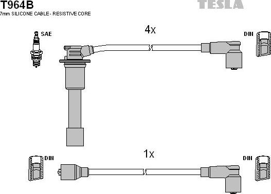 TESLA T964B - Alovlanma kabeli dəsti furqanavto.az