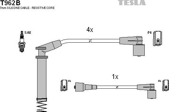 TESLA T962B - Alovlanma kabeli dəsti furqanavto.az