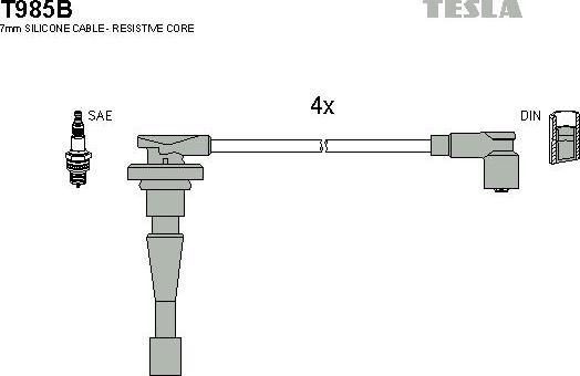 TESLA T985B - Alovlanma kabeli dəsti furqanavto.az