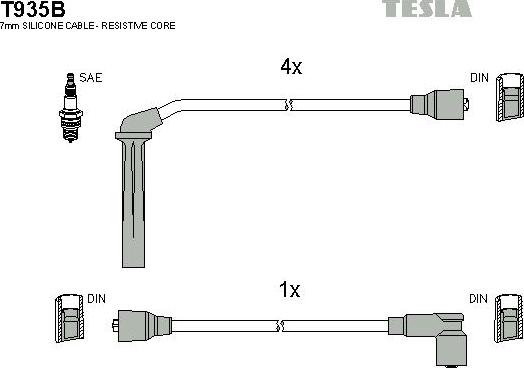 TESLA T935B - Alovlanma kabeli dəsti furqanavto.az
