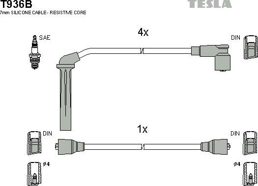 TESLA T936B - Alovlanma kabeli dəsti furqanavto.az